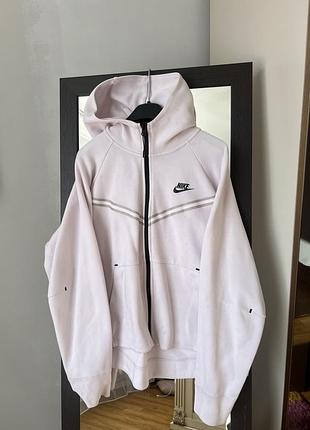 Жіноче худі nike tech fleece ніжно-рожеве оверсайз m-l