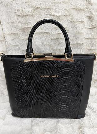 🖤 розкішна сумка-саквояж michael kors з ефектом пітона ✨