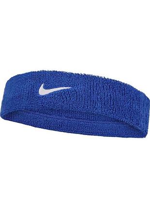 Повязка на голову nike swoosh classic headband синий one size (n.101.2407.400.os)
