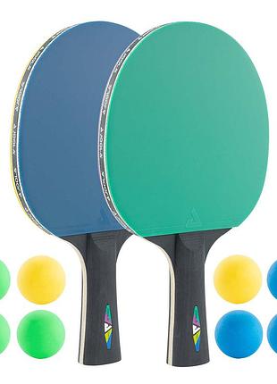 Ракетка для настольного тенниса joola tt-set colorato 2 ракетки + 8 мячей (jset4)