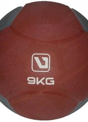 Медбол medicine ball темно-вишневий, темно-сірий 9кг-286мм (ls3006f-9)