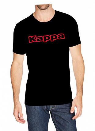 Футболка kappa t-shirt mezza manica girocollo con stampa logo pet черный чел m