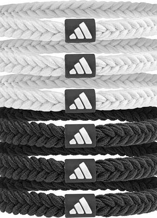 Резинки для волос adidas braided hair ties 6pk черный, белый one size