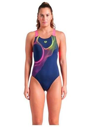 Купальник для жінок arena ripples swimsuit v back b синій жін 38