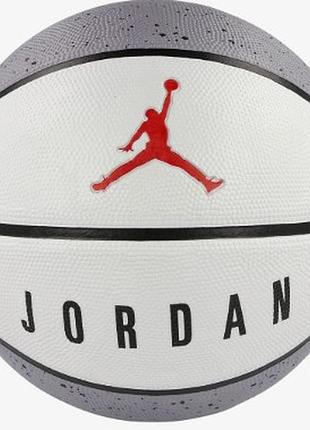 Мяч баскетбольный nike jordan playground 2.0 8p deflated cement grey/white/black/fire red size 7
