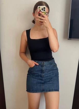 Жіноча синя джинсова спідниця denim co s-m – стильна міні, ідеальний стан