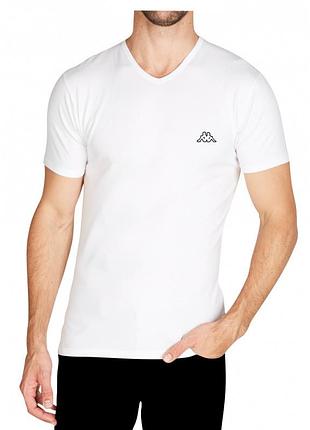 Футболка kappa t-shirt mezza manica scollo v белый чол m