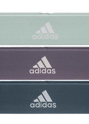 Набор эспандеров adidas resistance band set (l, m, h) зеленый, фиолетовый, темно-синий уни 70х7,6х0,