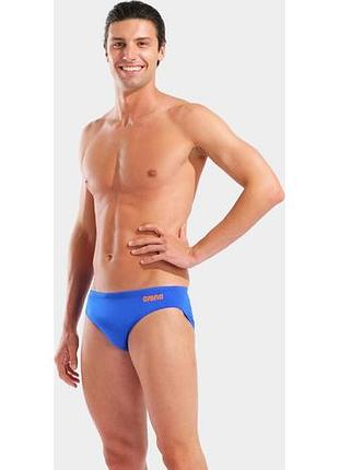 Плавки arena team swim briefs solid синій, помаранчевий чол 95 (004773-803)