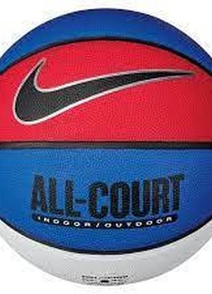 М'яч баскетбольний nike everyday all court 8p deflated game royal/black/metallic silver/black size 7