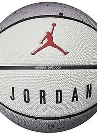 Мяч баскетбольный nike jordan playground 2.0 8p deflated cement grey/white/black/fire red size 5
