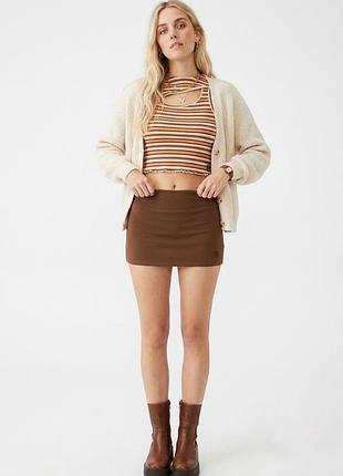 Коричневая мини-юбка urban outfitters (размер uk 8 / s)