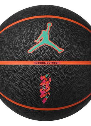 М'яч баскетбольний nike jordan all court 8p z williamson deflated black/orange size 7 (j.100.4141.095.07)