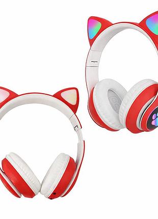 Бездротові навушники cat stn-28 / гарнітура з мікрофоном fm радіо bluetooth червоний
