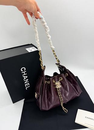 Chanel 25 small handbag burgundy lambskin with gold hardware 22х20