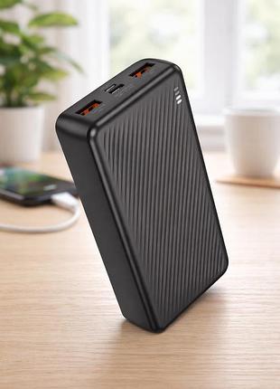 Повербанк borofone j56a 20000 mah/ зарядное устройство / power bank 2xusb, type c, micro-usb