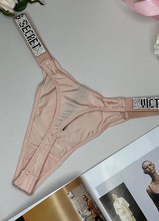 Трусики стринги женские victoria's secret розовые, женские стринги виктория сикрет с блестящими камнями l