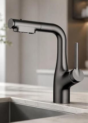 Кран/змішувач faucet cr-8429 багатофункціональний метал / змішувач для миття / кран-змішувач для кухні графіт матовий