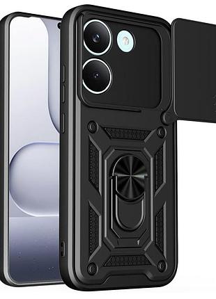 Чехол fiji camera defence для poco x8 pro бампер с защитой камеры и подставкой black