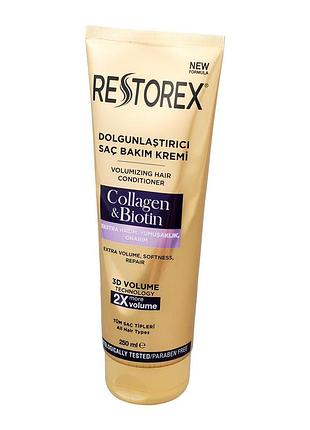 Кондиціонер що надає об'єм волоссю "колаген і біотин" restorex, 250 мл