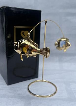 Фігурка з камінням swarovski рибки 9х6,5 см 160300