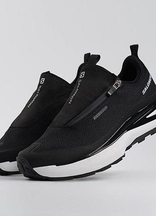 Чорні кросівки чоловічі salomon odyssey elmt advanced з білою підошвою текстильні 41 42 43 44 45