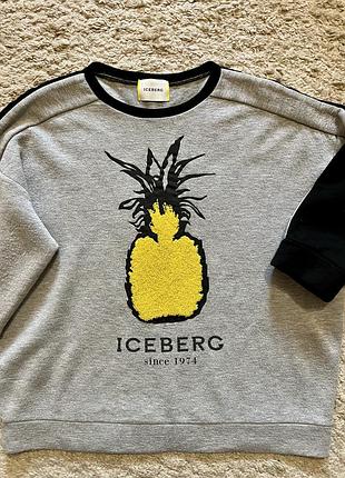 Стильный свитшот, толстовка итальянский бренд iceberg оригинал размер s,xs,m