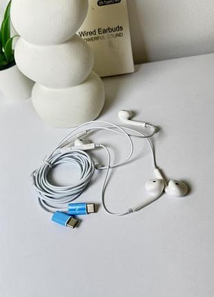 Комплект проводных наушников type-c с микрофоном wired earbuds 2d-w2, 2 шт (сток из германии)