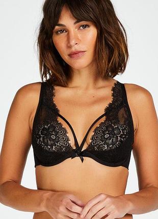 Бюстгальтер hunkemoller latisha up 85e черный/caviar
