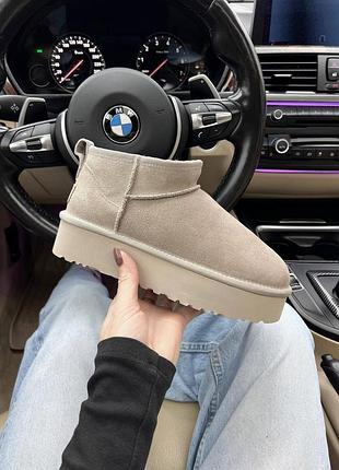Бежеві уги ugg ultra mini platform beige х угг ультра міні 40