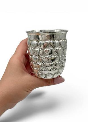 Массивный серебряный стакан «heart cup». германия, конец 19 - начало 20 века.