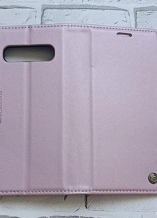 Чехол-книжка caseme для samsung galaxy s10 (g973), кожаный чехол с отделением для карточек, розовый