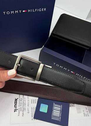 Подарочный набор для мужчины, ремень tommy hilfiger из натуральной кожи, кошелек из натуральной кожи томми хелфигер, портмоне