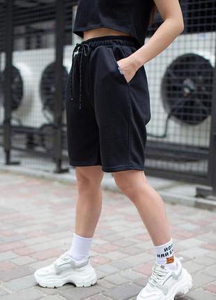 Жіночі бавовняні базові трикотажні шорти without basic black 4xl