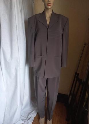 Вінтажний брючний костюм оверсайз у чоловічому стилі (menswear / upcycling /лоск), розмір xxl