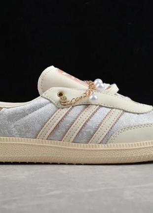Женские бежевые кроссовки adidas samba og saltwater pearl x самба 41