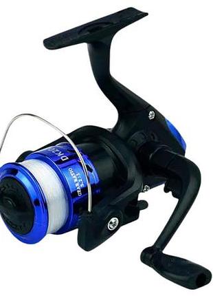 Катушка "gladiator" dk 200 пластик multik кнопка с леской blue