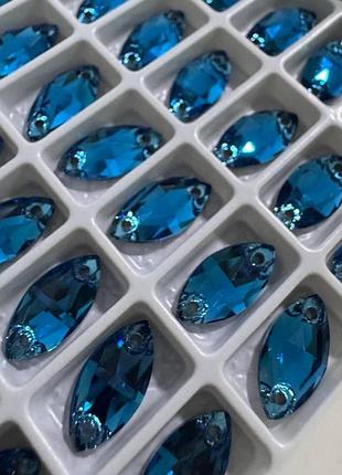 Лодочка lux blue zircon 7x15 мм, 1 шт.