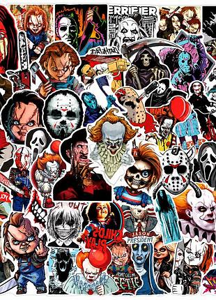 Набор виниловых наклеек 50 шт хоррор ужасы horror movies halloween водонепроницаемые