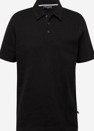 Ted baker чорна чоловіча футболка-поло з коротким рукавом текстура розмір 2xl 54