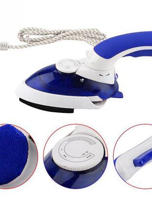 Відпарювач mini steam iron ht-558b, праска електрична парова, парова праска для одягу. колір: синій