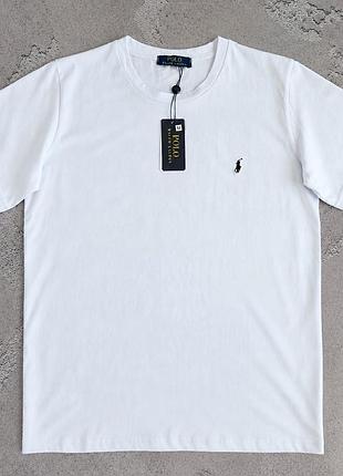 Футболка polo ralph lauren белая, хлопковая футболка поло ральф лорен, светлая базовая футболка на каждый день xxl