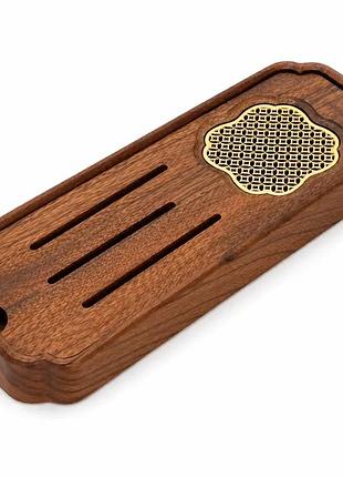 Чабань деревянная golden lotus tea tray 38×15×4 см