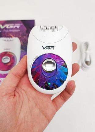 Эпилятор женский аккумуляторный vgr v-706 pink