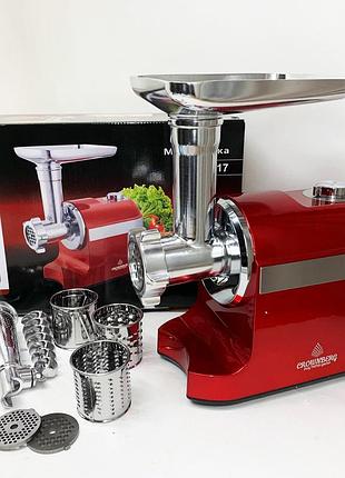 М'ясорубка електрична шнекова crownberg cb-4217 3800вт