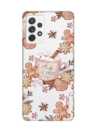 Прозрачный чехол на samsung galaxy a72 (a725) новогодний фон (принт 426)