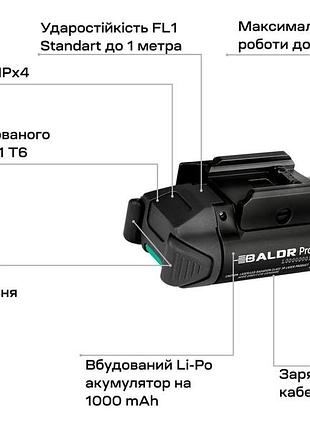 Ліхтар olight baldr pro r, green laser, к:чорний