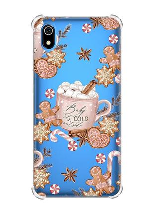 Чохол з потовщеними кутами для xiaomi redmi 7a новорічний фон (принт 426)