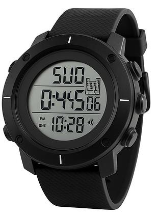 Годинник наручний чоловічий skmei 1213bk black big size, годинник тактичний протиударний. колір: чорний