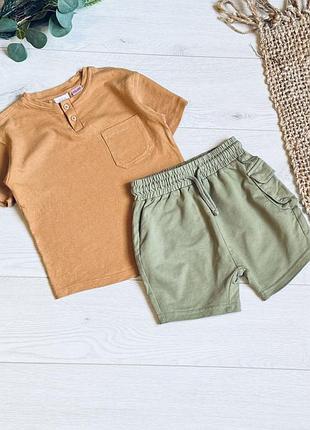 🌱набір на 3/4 р ціна -250 футболка zara д-42 см  шорти д/29 см пояс -25 см